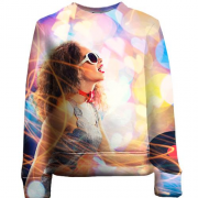Детский 3D свитшот Girl with a gram record