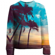 Детский 3D свитшот Palm trees and sunset