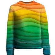 Детский 3D свитшот Rainbow waves
