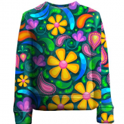 Детский 3D свитшот Art flowers pattern