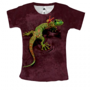 Женская 3D футболка с гекконом Peace