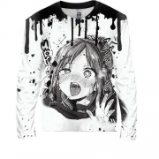 Дитячий 3D лонгслів Manga-girl Ahegao