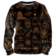 3D свитшот Halloween Cats, pattern