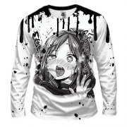 Мужской 3D лонгслив Manga-girl Ahegao