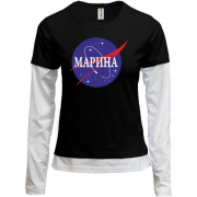Лонгслив комби  Марина (NASA Style)