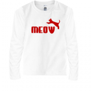Детская футболка с длинным рукавом с надписью "Meow" в стиле Пум