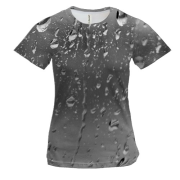 Женская 3D футболка Дождь