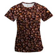 Женская 3D футболка Кофе