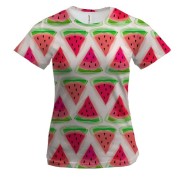 Женская 3D Футболка Дольки арбуза