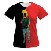 Женская 3D футболка Красно-черный Суприм