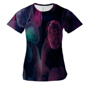 Женская 3D футболка с медузами в океане
