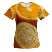 Женская 3D футболка с апельсинами