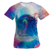 Жіноча 3D футболка з астронавтом в космосі