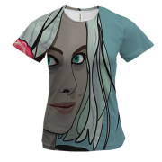 Женская 3D футболка с девушкой и мороженым