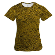 Женская 3D футболка с цветочным слитком золота