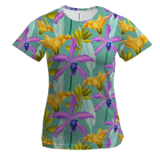 Жіноча 3D футболка з жовтими квітами