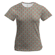 Женская 3D футболка с текстурой обоев (2)