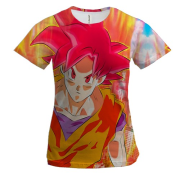Женская 3D футболка с Сон Гоку