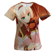 Женская 3D футболка с аниме девушкой и скрипкой