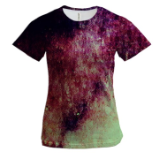 Женская 3D футболка с цветной металлической стеной