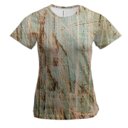 Женская 3D футболка с царапинами на стене