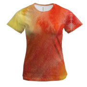 Женская 3D футболка с желтой краской