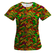 Женская 3D футболка с волнистым витражом