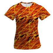Женская 3D футболка с электрической лавой