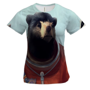 Жіноча 3D футболка з тваринами космонавтами