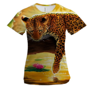 Жіноча 3D футболка з тигром в джунглях