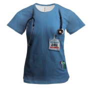 Жіноча 3D футболка "Костюм лікаря"