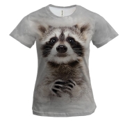 Женская 3D футболка с енотом (2)