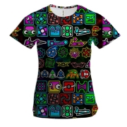 Жіноча 3D футболка Geometry Dash Герої