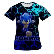 Жіноча 3D футболка Соник (арт)