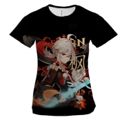 Жіноча 3D футболка Genshin Impact - Кадзуха