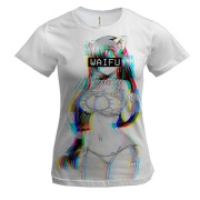 Женская 3D футболка WAIFU glitch