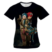 Женская 3D футболка Vi and Jinx - Arcane