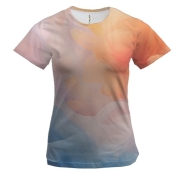 Женская 3D футболка с цветным дымом