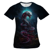 Жіноча 3D футболка Нічна змія