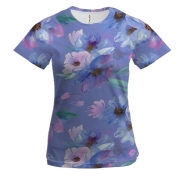 Женская 3D футболка Цветочная абстракция