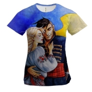 Жіноча 3D футболка Козак-захисник