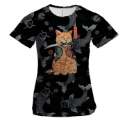Жіноча 3D футболка Котик Якудза