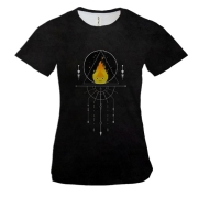 Женская 3D футболка Кальцифер - Ходячий замок