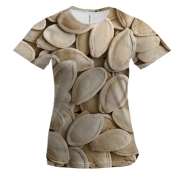 Женская 3D футболка с семенами тыквы