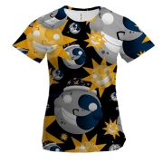 Жіноча 3D футболка Сонце та Місяць - FNaF