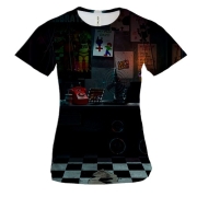 Жіноча 3D футболка Кімната охорони - FNaF