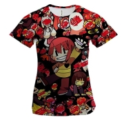 Жіноча 3D футболка Чара та персонажі гри - Undertale