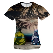 Женская 3D футболка Дэвид и Люси - Cyberpunk Edgerunners