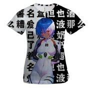 Женская 3D футболка Аянами Рей - Евангелион, символы