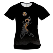 Женская 3D футболка Хината, силуэт - Волейбол!